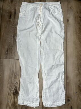 Transit Par Such Linen Button Fly Trouser Pants white Size 3 Medium